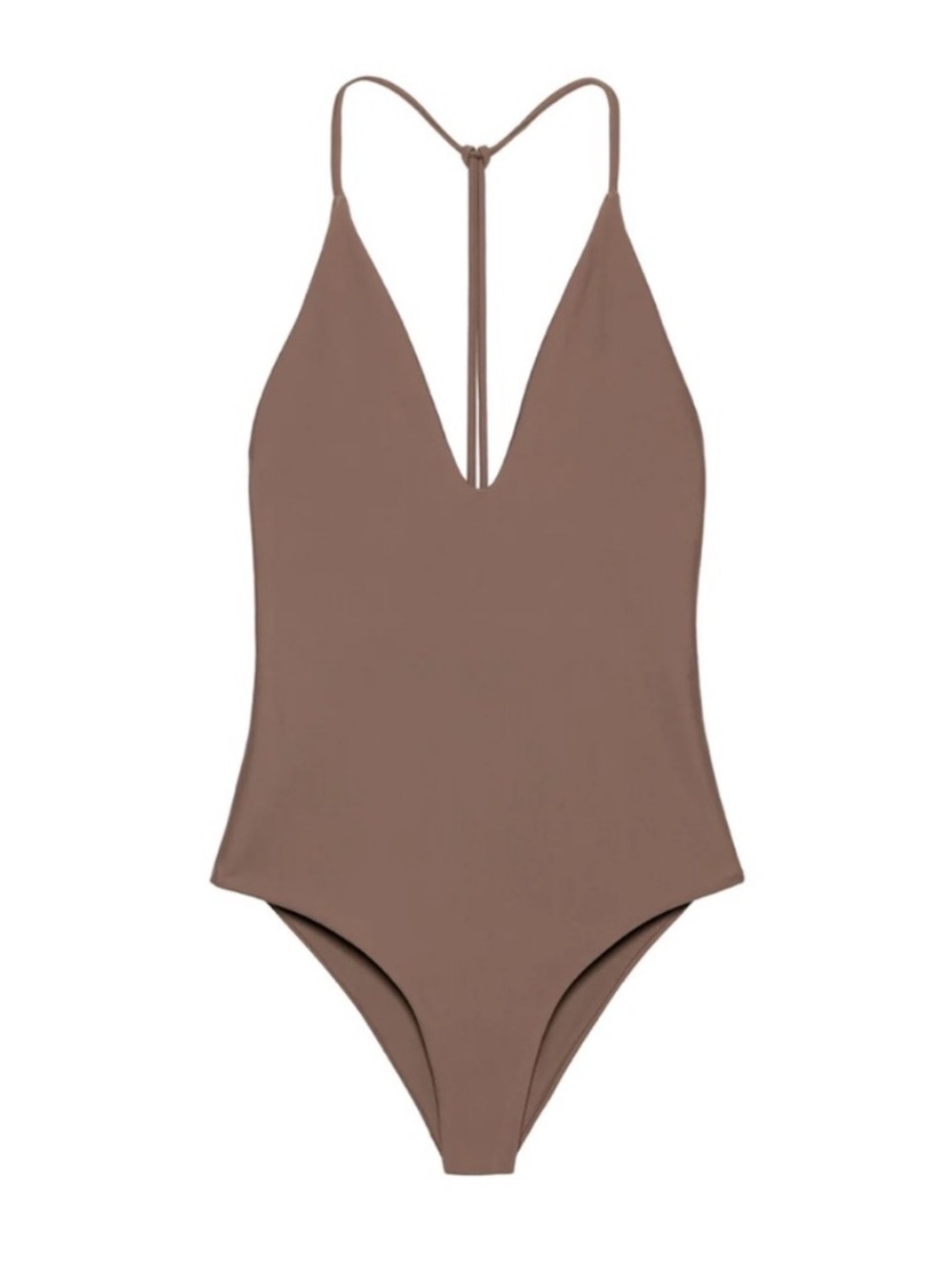 NEW Jade Swim Micro All in One Piece Swimsuit Size Medium Nude Taupe NWT